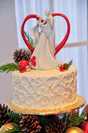 Christmas Red Wedding Cake Topper