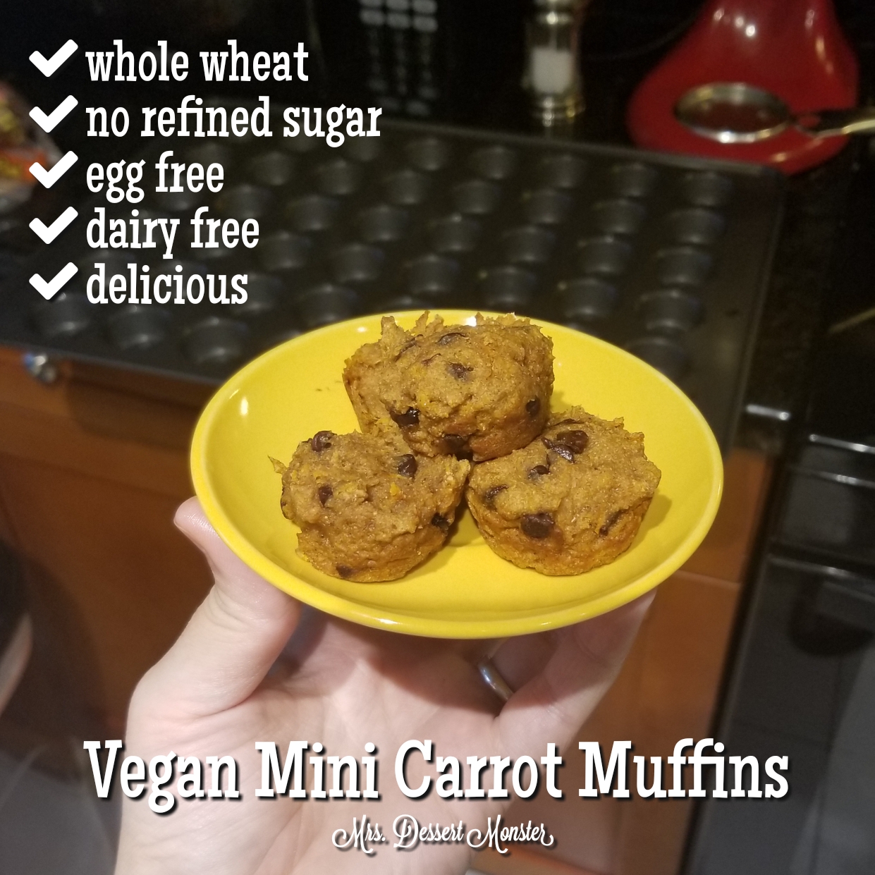 Vegan Mini Carrot Muffin - Mrs. Dessert Monster