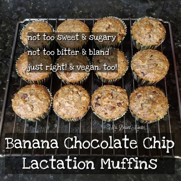 Banana Chocolate Chip Lactation Muffins - Mrs. Dessert Monster
